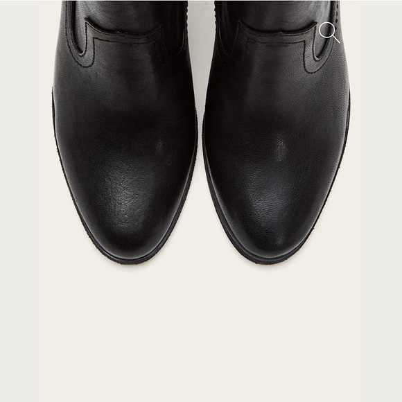 Frye Essa Black Leather Everyday Fall/Winter/Spring Classic Heeled Ankle Booties - Picture 5 of 16